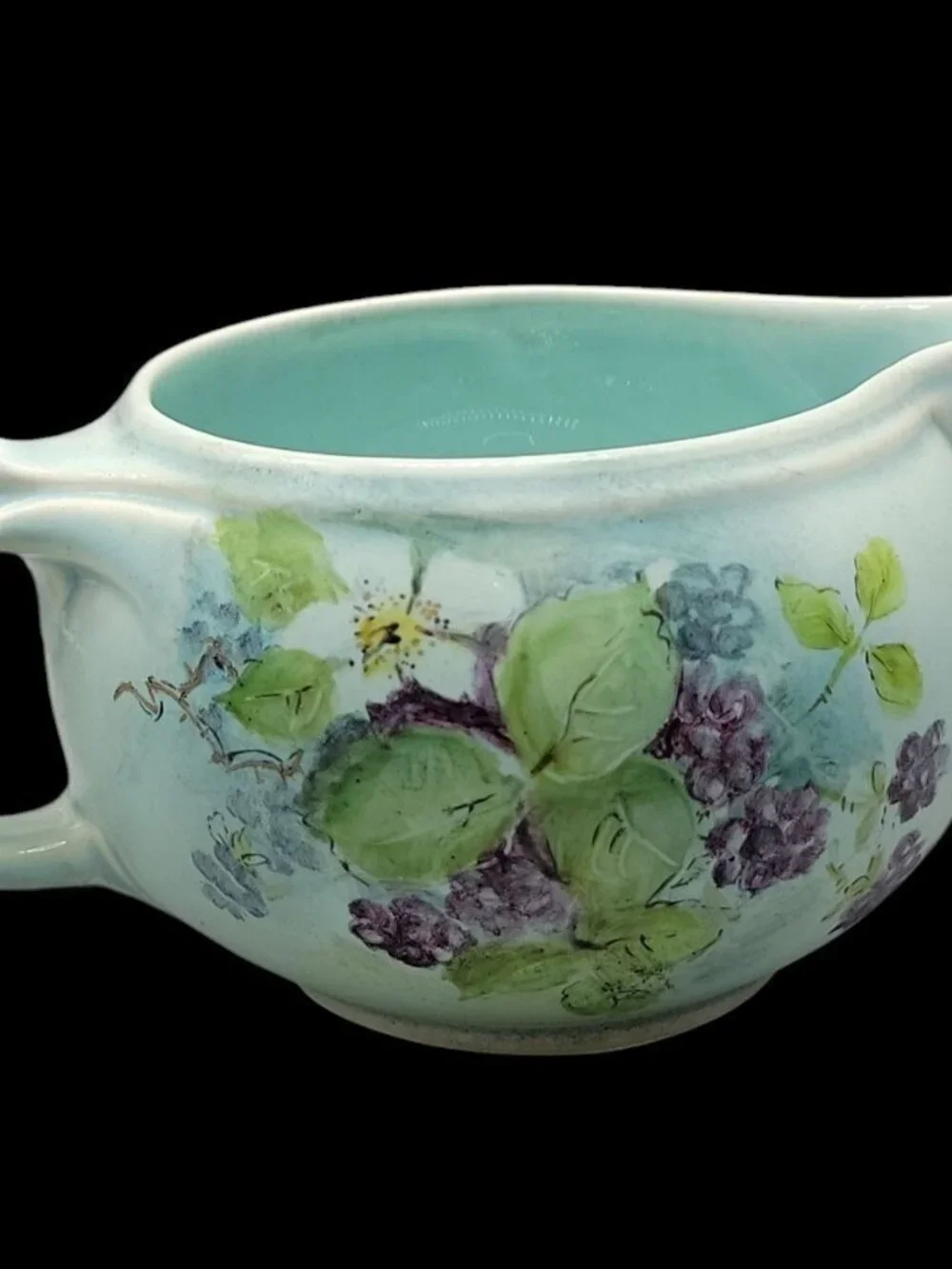 Vtg Lu-Ray Pastels Windsor Blue Gravy Boat Hand-Painted by Carmen Bussman 1521